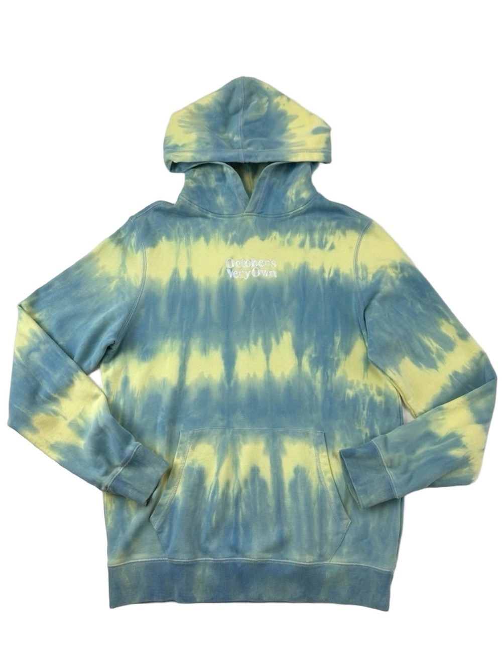 OVO Drake tie dye mens hoodie Medium yellow blue AS IS